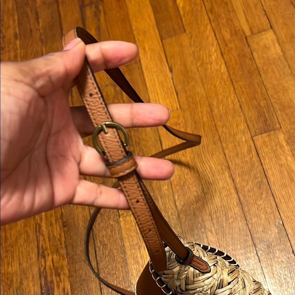 Universal Thread Brown Faux Leather Straw Crossbo… - image 5